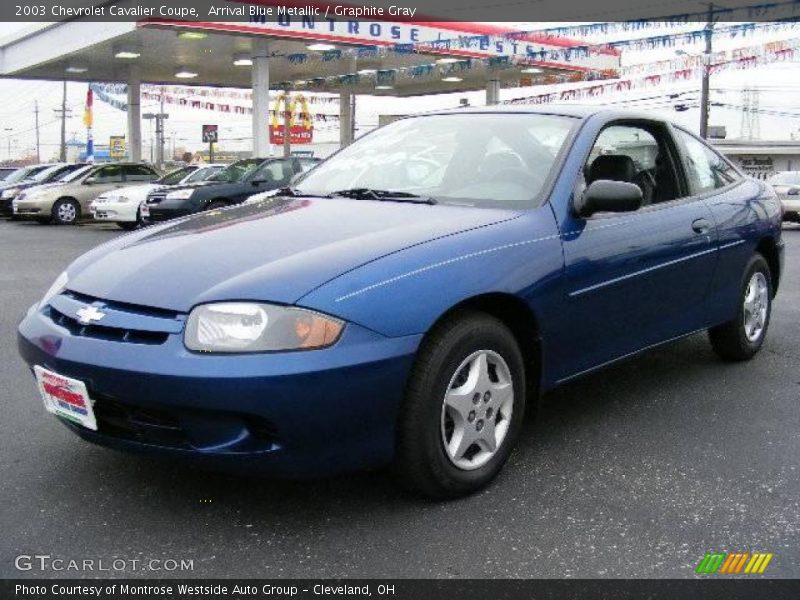 Arrival Blue Metallic / Graphite Gray 2003 Chevrolet Cavalier Coupe