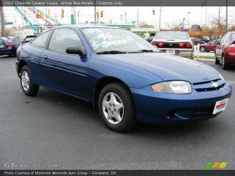 Arrival Blue Metallic / Graphite Gray 2003 Chevrolet Cavalier Coupe