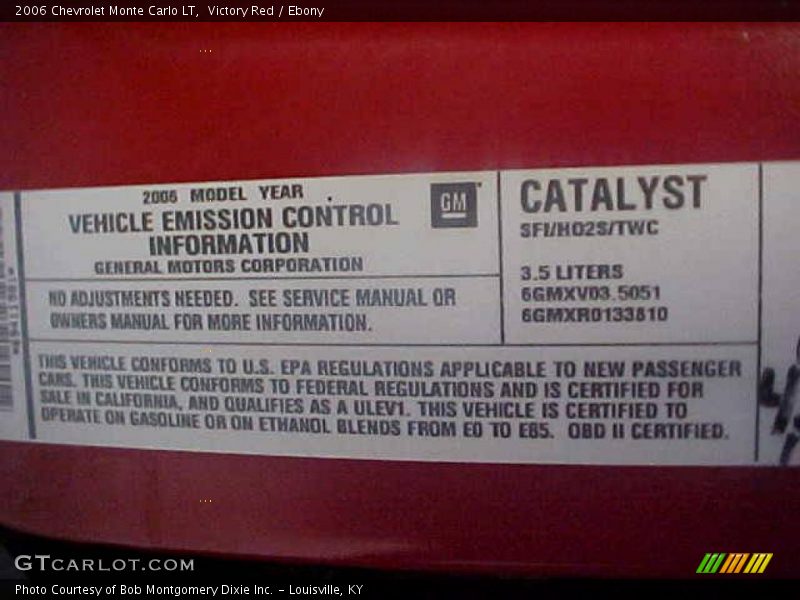 Victory Red / Ebony 2006 Chevrolet Monte Carlo LT