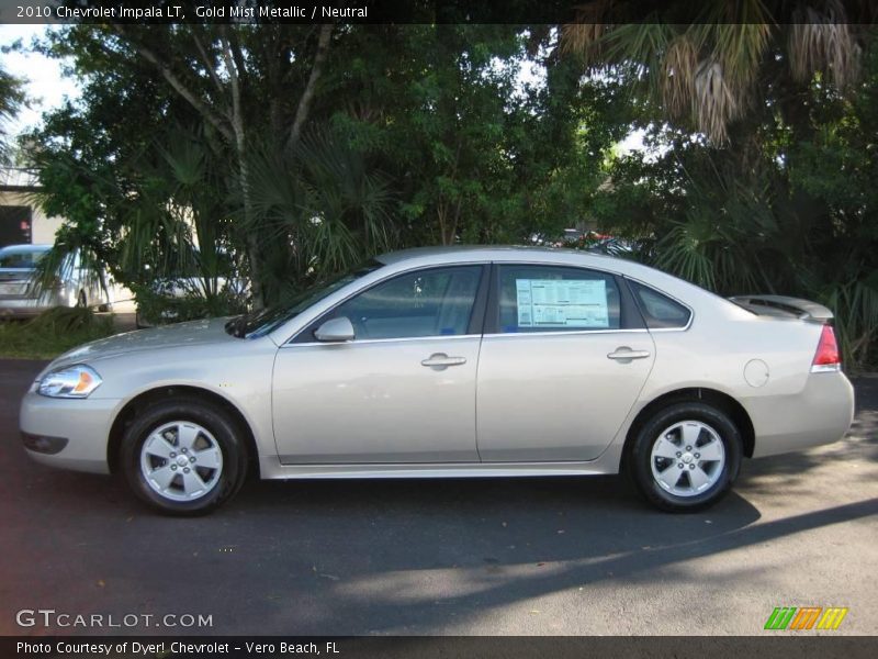 Gold Mist Metallic / Neutral 2010 Chevrolet Impala LT