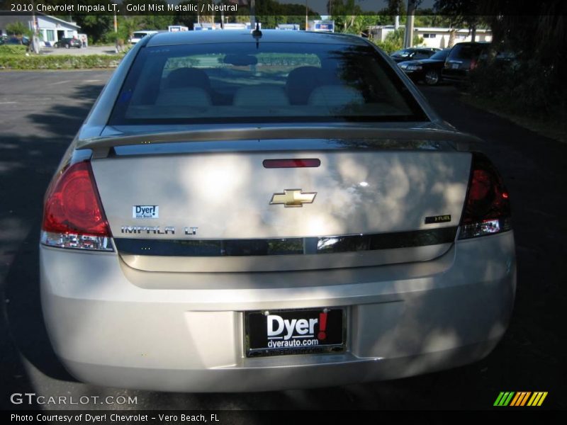 Gold Mist Metallic / Neutral 2010 Chevrolet Impala LT