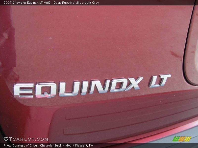 Deep Ruby Metallic / Light Gray 2007 Chevrolet Equinox LT AWD
