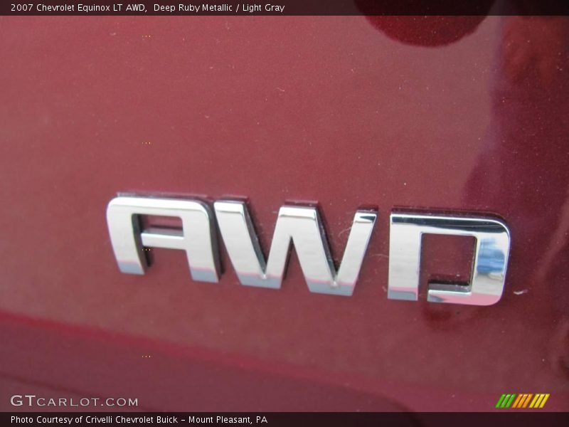 Deep Ruby Metallic / Light Gray 2007 Chevrolet Equinox LT AWD
