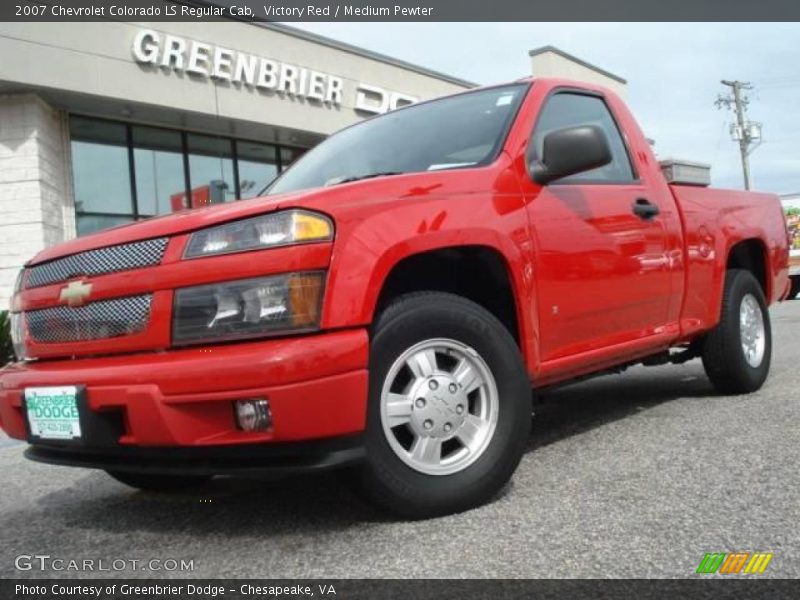 Victory Red / Medium Pewter 2007 Chevrolet Colorado LS Regular Cab