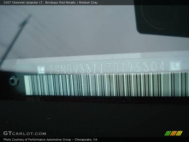 Bordeaux Red Metallic / Medium Gray 2007 Chevrolet Uplander LT