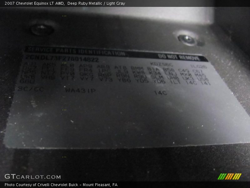 Deep Ruby Metallic / Light Gray 2007 Chevrolet Equinox LT AWD