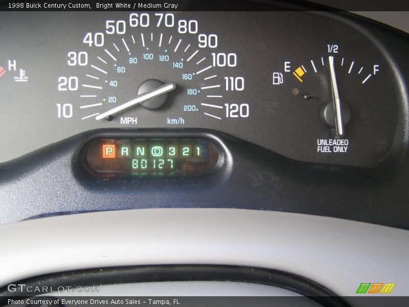 Bright White / Medium Gray 1998 Buick Century Custom