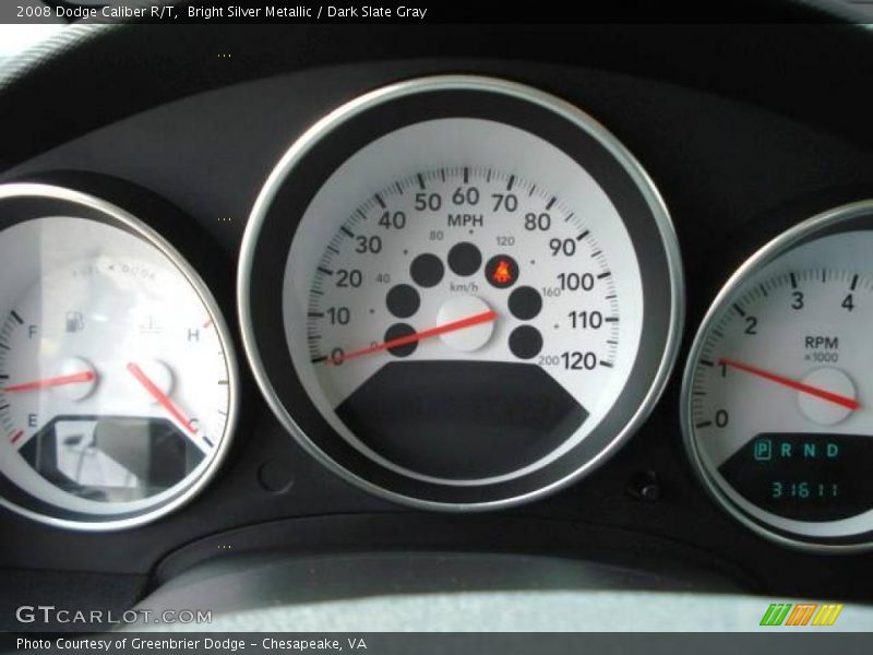Bright Silver Metallic / Dark Slate Gray 2008 Dodge Caliber R/T