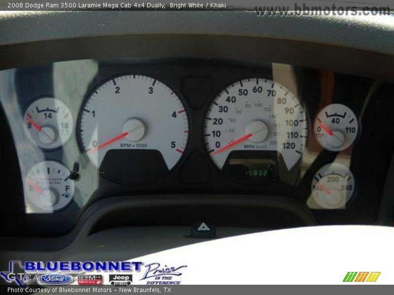 Bright White / Khaki 2008 Dodge Ram 3500 Laramie Mega Cab 4x4 Dually