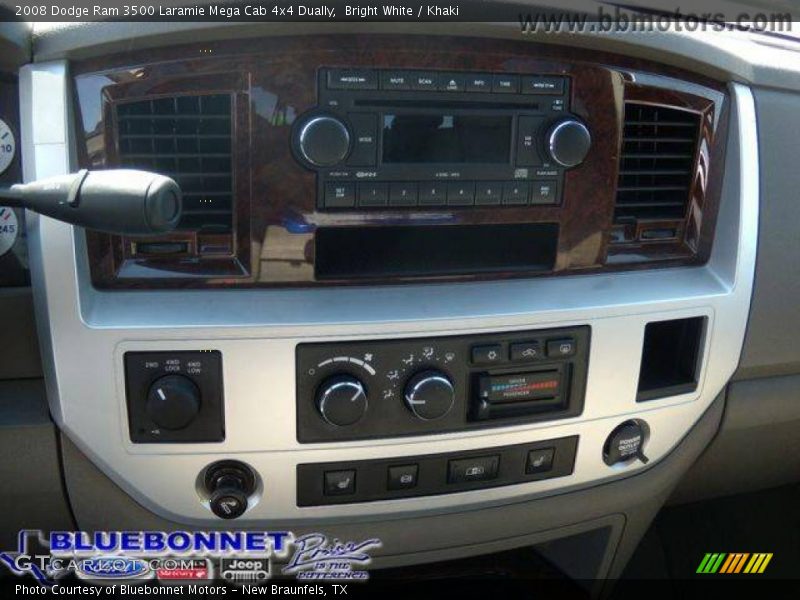 Bright White / Khaki 2008 Dodge Ram 3500 Laramie Mega Cab 4x4 Dually