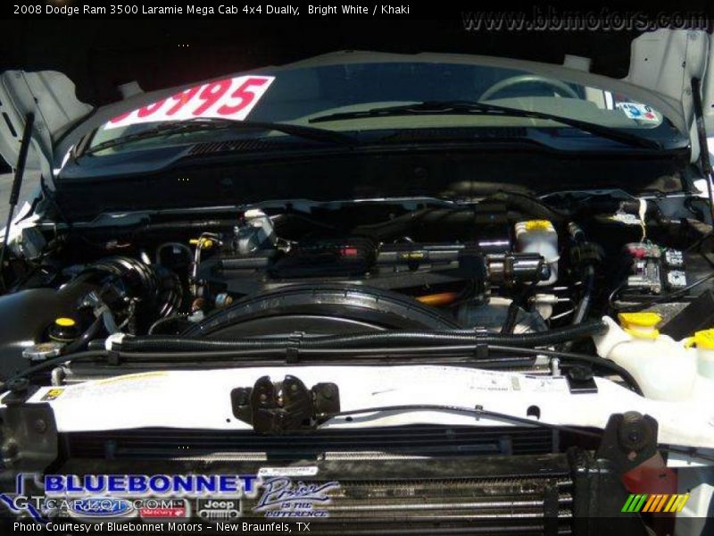 Bright White / Khaki 2008 Dodge Ram 3500 Laramie Mega Cab 4x4 Dually