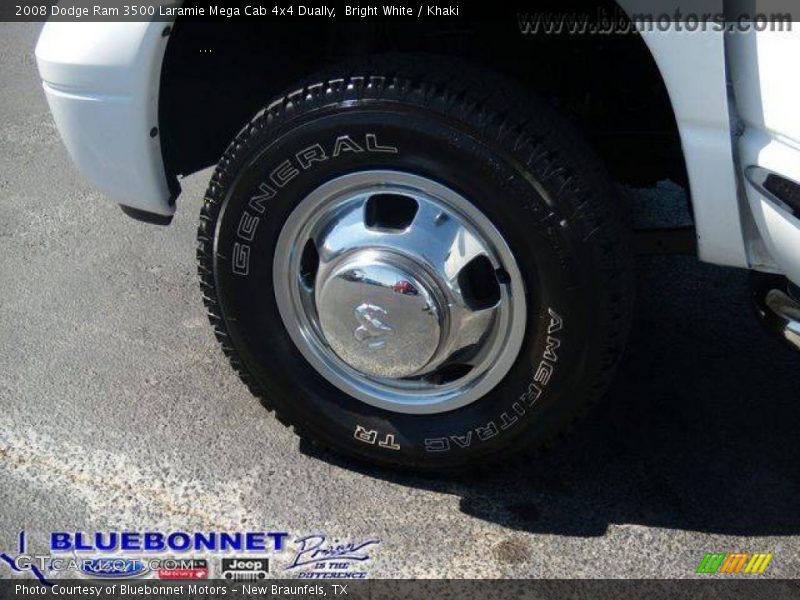 Bright White / Khaki 2008 Dodge Ram 3500 Laramie Mega Cab 4x4 Dually
