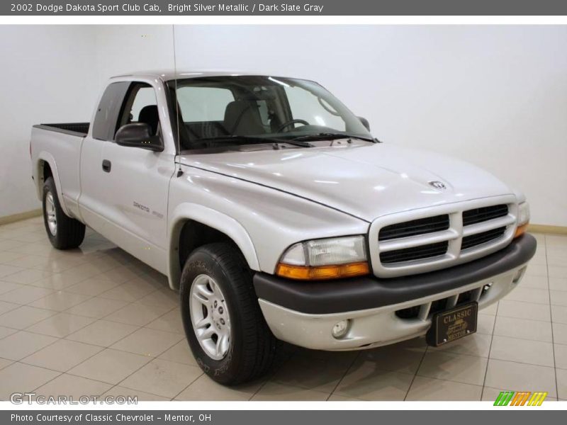 Bright Silver Metallic / Dark Slate Gray 2002 Dodge Dakota Sport Club Cab