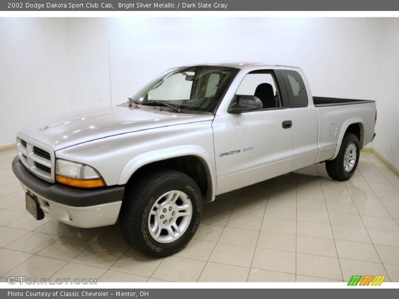 Bright Silver Metallic / Dark Slate Gray 2002 Dodge Dakota Sport Club Cab