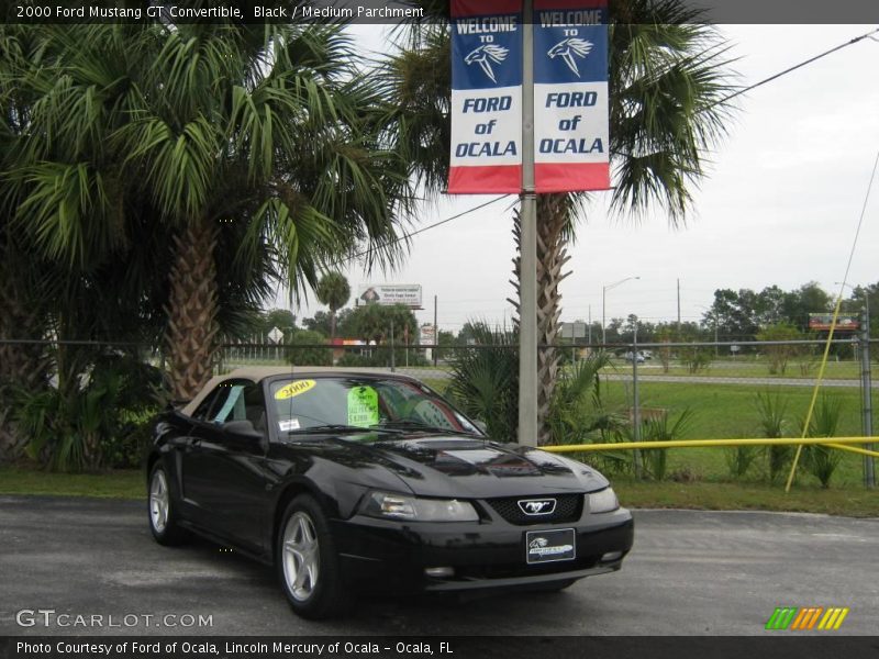 Black / Medium Parchment 2000 Ford Mustang GT Convertible