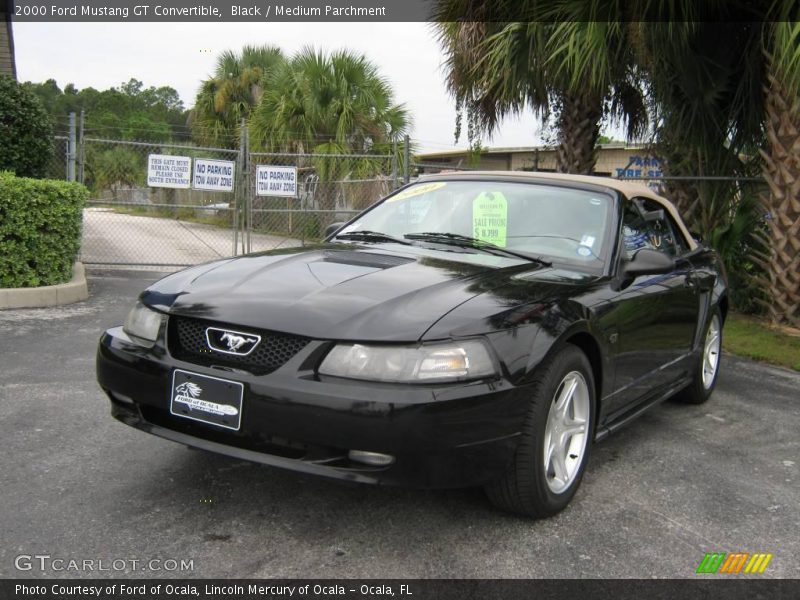 Black / Medium Parchment 2000 Ford Mustang GT Convertible