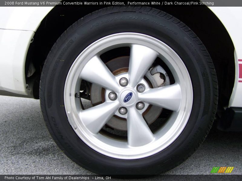 Performance White / Dark Charcoal/Pink Stitching 2008 Ford Mustang V6 Premium Convertible Warriors in Pink Edition