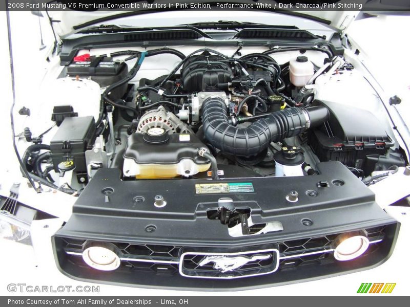 Performance White / Dark Charcoal/Pink Stitching 2008 Ford Mustang V6 Premium Convertible Warriors in Pink Edition