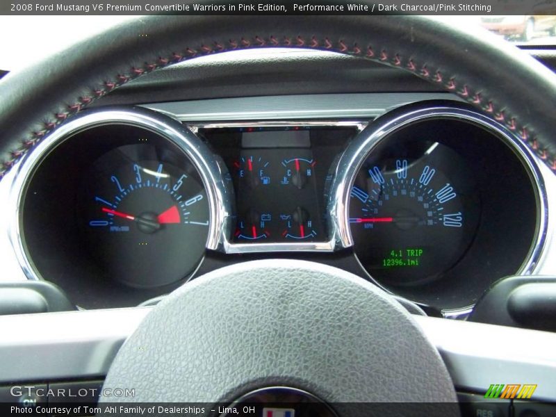 Performance White / Dark Charcoal/Pink Stitching 2008 Ford Mustang V6 Premium Convertible Warriors in Pink Edition