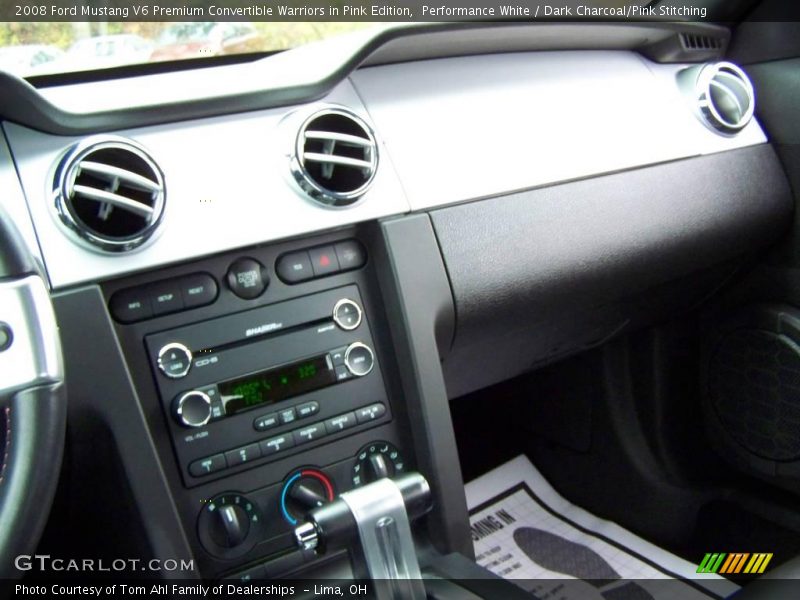 Performance White / Dark Charcoal/Pink Stitching 2008 Ford Mustang V6 Premium Convertible Warriors in Pink Edition