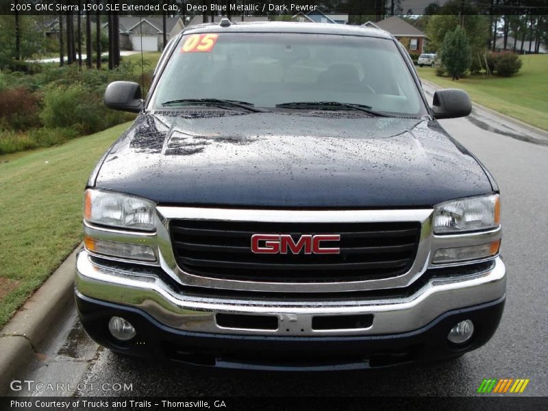 Deep Blue Metallic / Dark Pewter 2005 GMC Sierra 1500 SLE Extended Cab