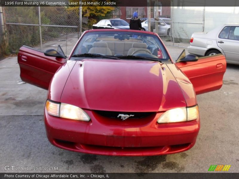 Laser Red Metallic / Saddle 1996 Ford Mustang V6 Convertible