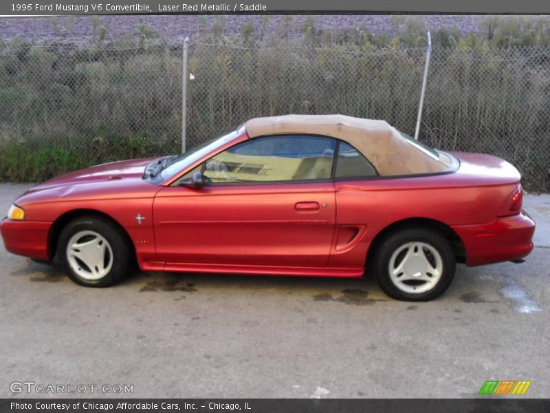 Laser Red Metallic / Saddle 1996 Ford Mustang V6 Convertible