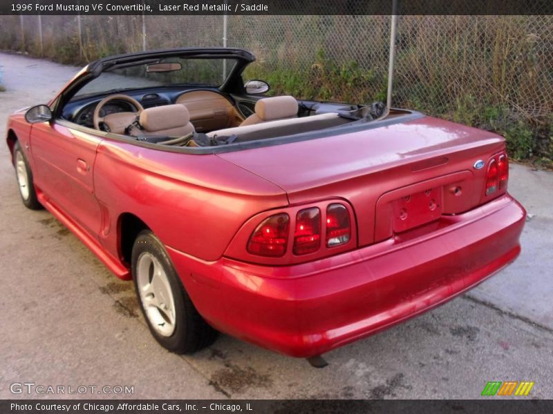 Laser Red Metallic / Saddle 1996 Ford Mustang V6 Convertible