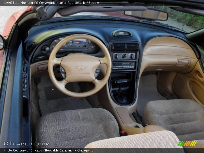Laser Red Metallic / Saddle 1996 Ford Mustang V6 Convertible