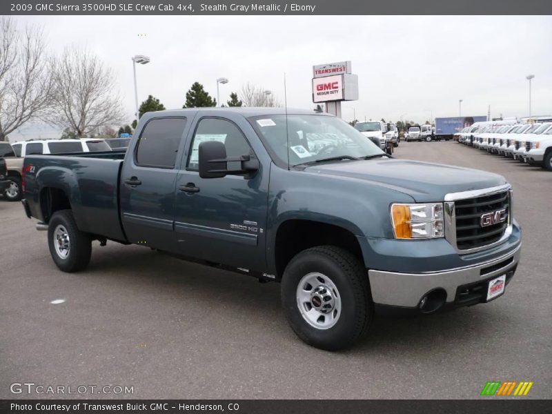 Stealth Gray Metallic / Ebony 2009 GMC Sierra 3500HD SLE Crew Cab 4x4