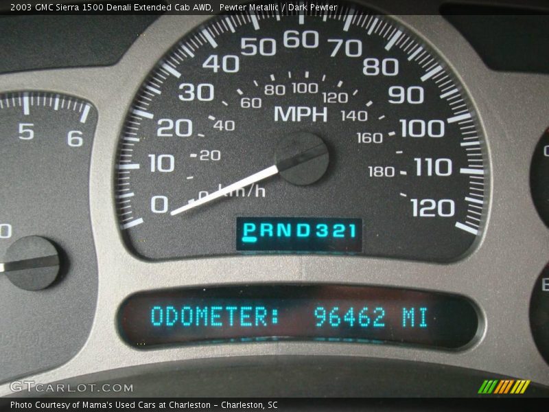 Pewter Metallic / Dark Pewter 2003 GMC Sierra 1500 Denali Extended Cab AWD