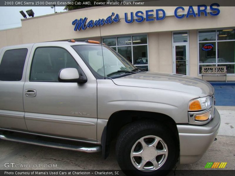 Pewter Metallic / Dark Pewter 2003 GMC Sierra 1500 Denali Extended Cab AWD