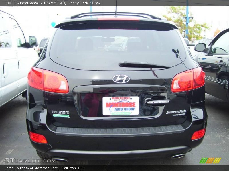 Ebony Black / Gray 2007 Hyundai Santa Fe Limited 4WD