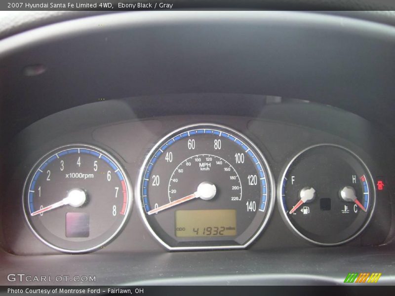 Ebony Black / Gray 2007 Hyundai Santa Fe Limited 4WD