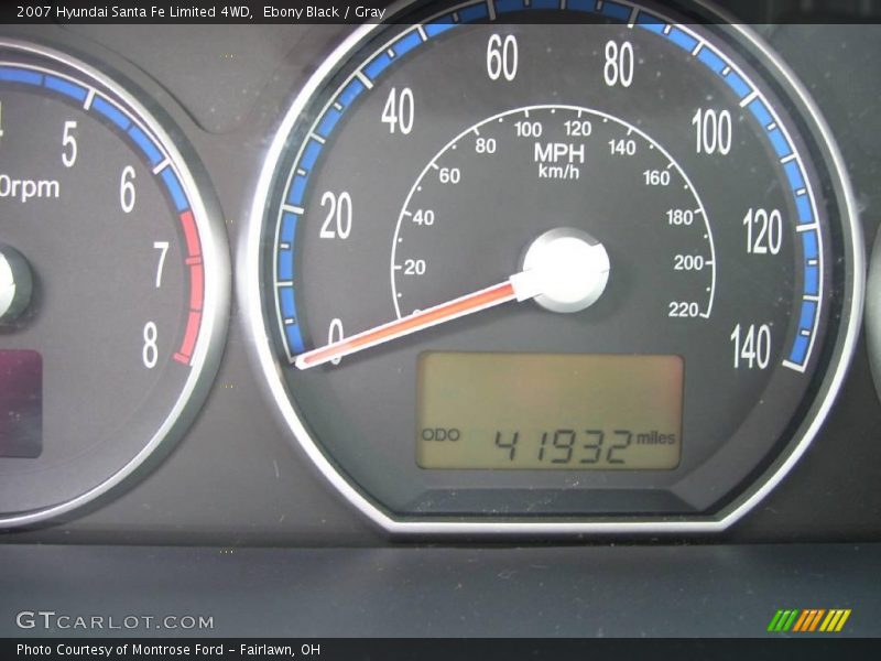 Ebony Black / Gray 2007 Hyundai Santa Fe Limited 4WD