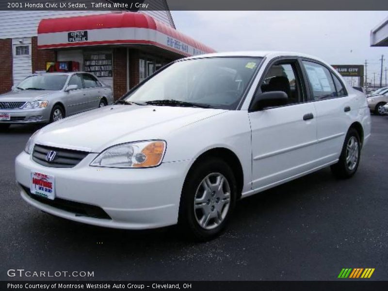 Taffeta White / Gray 2001 Honda Civic LX Sedan