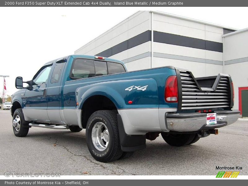 Island Blue Metallic / Medium Graphite 2000 Ford F350 Super Duty XLT Extended Cab 4x4 Dually