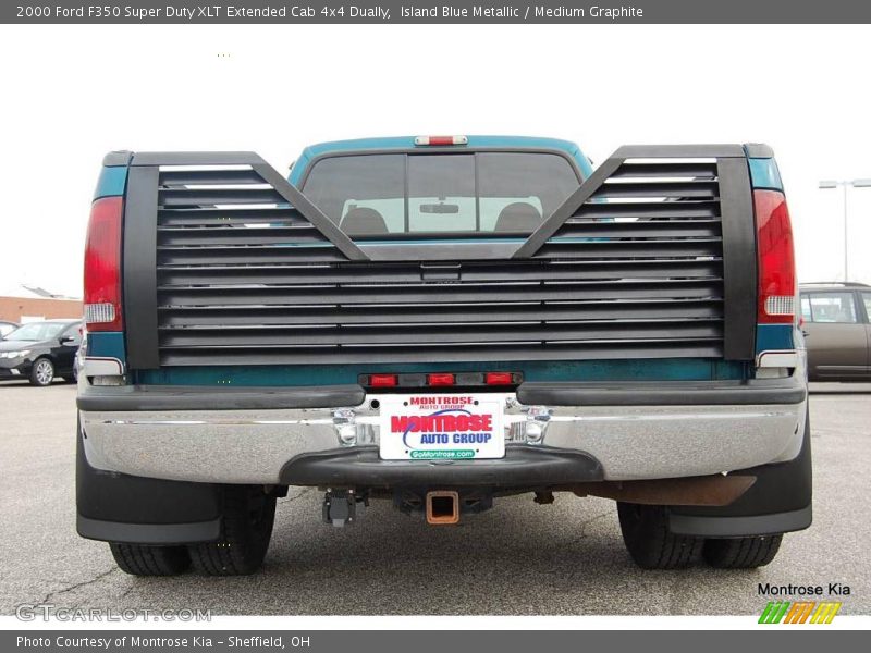 Island Blue Metallic / Medium Graphite 2000 Ford F350 Super Duty XLT Extended Cab 4x4 Dually