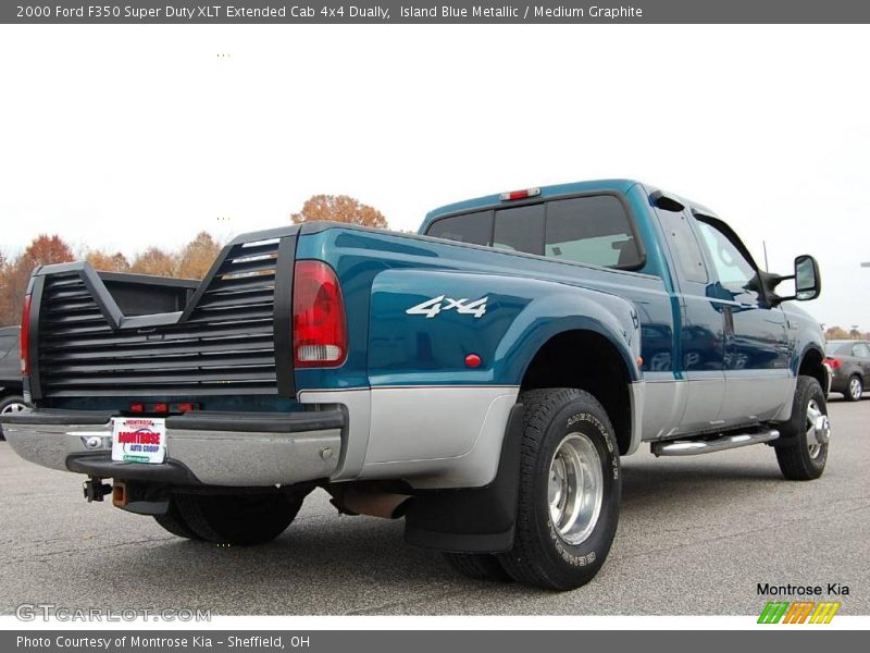 Island Blue Metallic / Medium Graphite 2000 Ford F350 Super Duty XLT Extended Cab 4x4 Dually