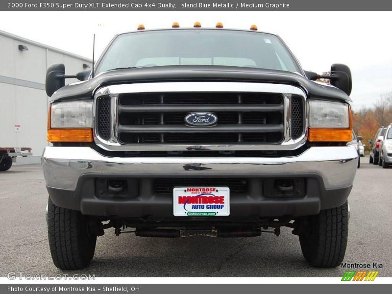 Island Blue Metallic / Medium Graphite 2000 Ford F350 Super Duty XLT Extended Cab 4x4 Dually