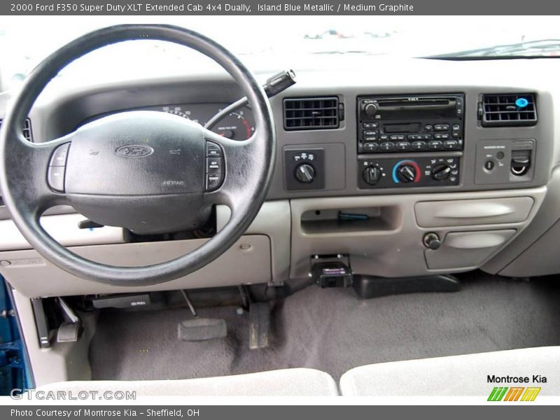 Island Blue Metallic / Medium Graphite 2000 Ford F350 Super Duty XLT Extended Cab 4x4 Dually