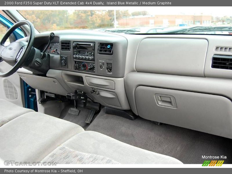 Island Blue Metallic / Medium Graphite 2000 Ford F350 Super Duty XLT Extended Cab 4x4 Dually