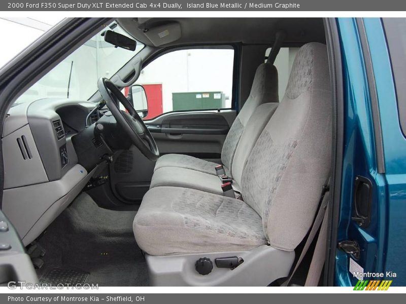 Island Blue Metallic / Medium Graphite 2000 Ford F350 Super Duty XLT Extended Cab 4x4 Dually