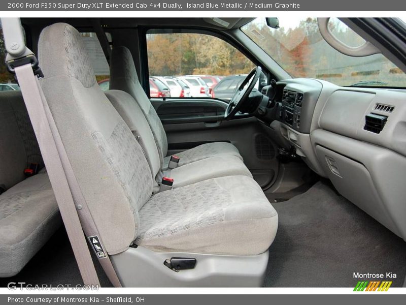 Island Blue Metallic / Medium Graphite 2000 Ford F350 Super Duty XLT Extended Cab 4x4 Dually