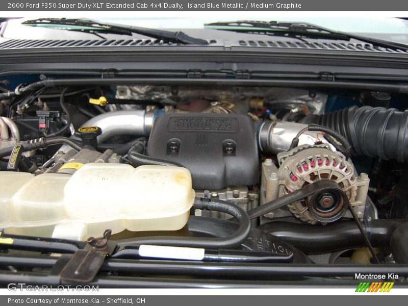 Island Blue Metallic / Medium Graphite 2000 Ford F350 Super Duty XLT Extended Cab 4x4 Dually