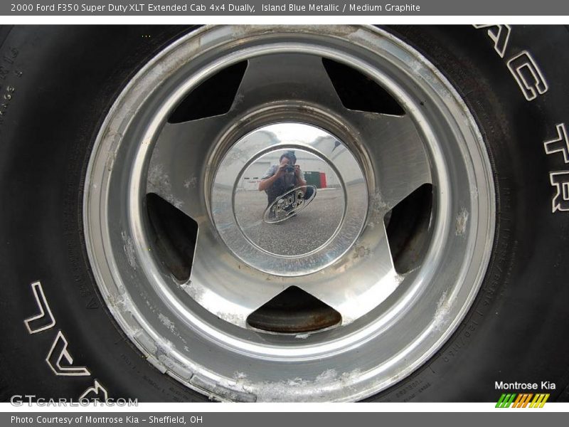 Island Blue Metallic / Medium Graphite 2000 Ford F350 Super Duty XLT Extended Cab 4x4 Dually