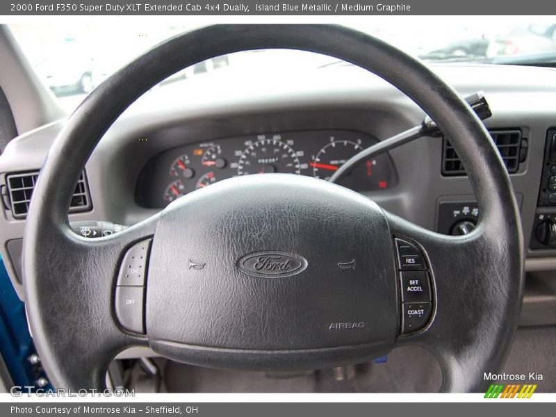 Island Blue Metallic / Medium Graphite 2000 Ford F350 Super Duty XLT Extended Cab 4x4 Dually