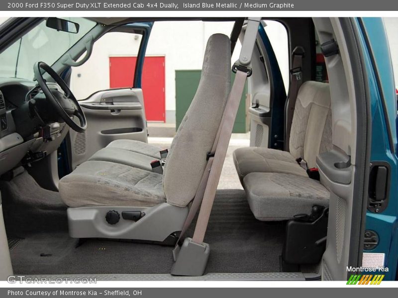 Island Blue Metallic / Medium Graphite 2000 Ford F350 Super Duty XLT Extended Cab 4x4 Dually