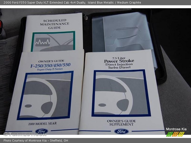 Island Blue Metallic / Medium Graphite 2000 Ford F350 Super Duty XLT Extended Cab 4x4 Dually