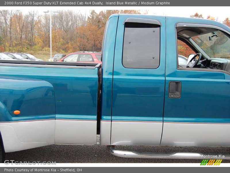 Island Blue Metallic / Medium Graphite 2000 Ford F350 Super Duty XLT Extended Cab 4x4 Dually